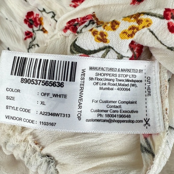 Fratini Boho Floral Top Size XL Peasant Peplum Blouse Western Cottagecore New - Picture 7 of 12